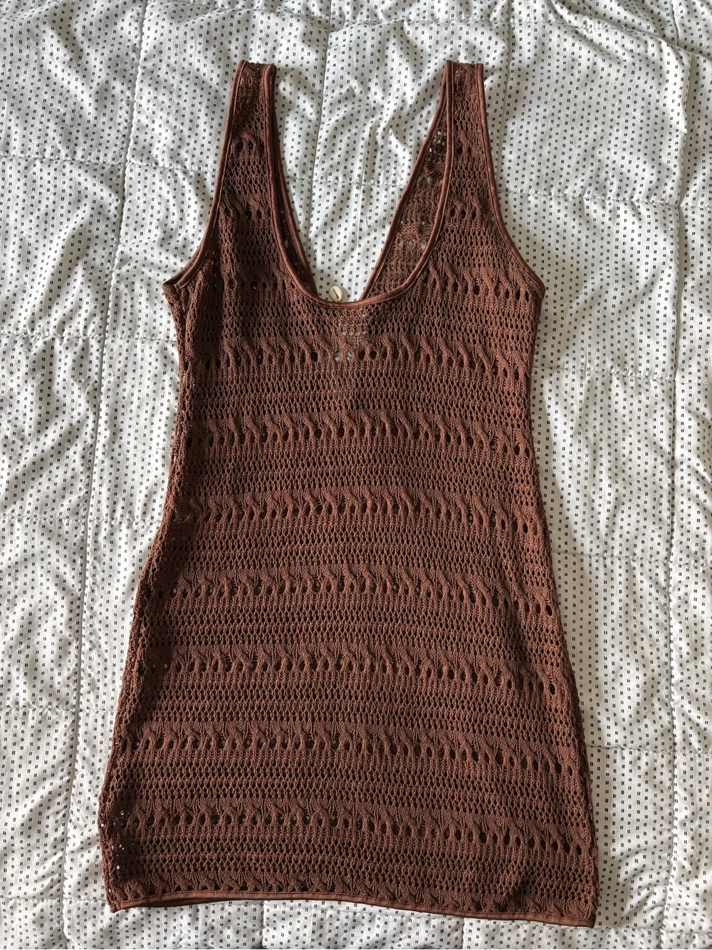Brown Crochet Swimsuit Coverup Size L